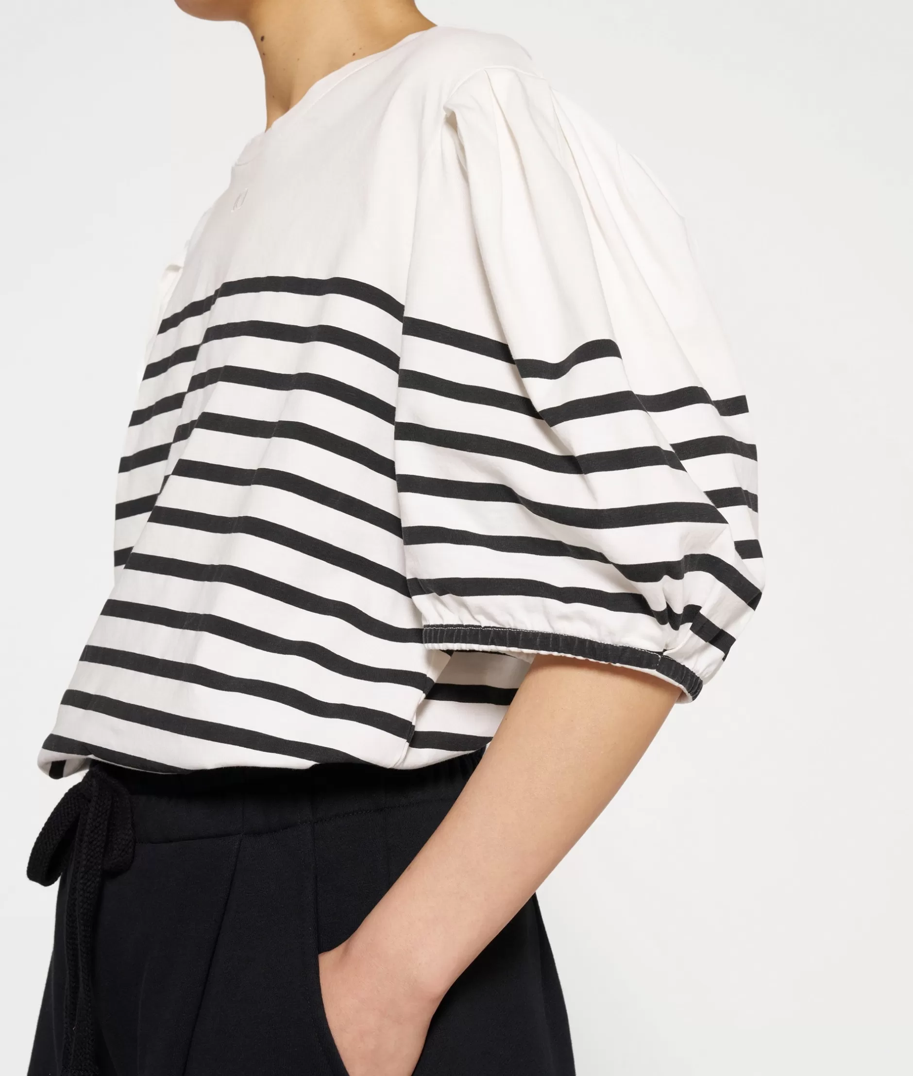 Damen 10DAYS T-Shirts>Balloon Sleeve Tee Stripes