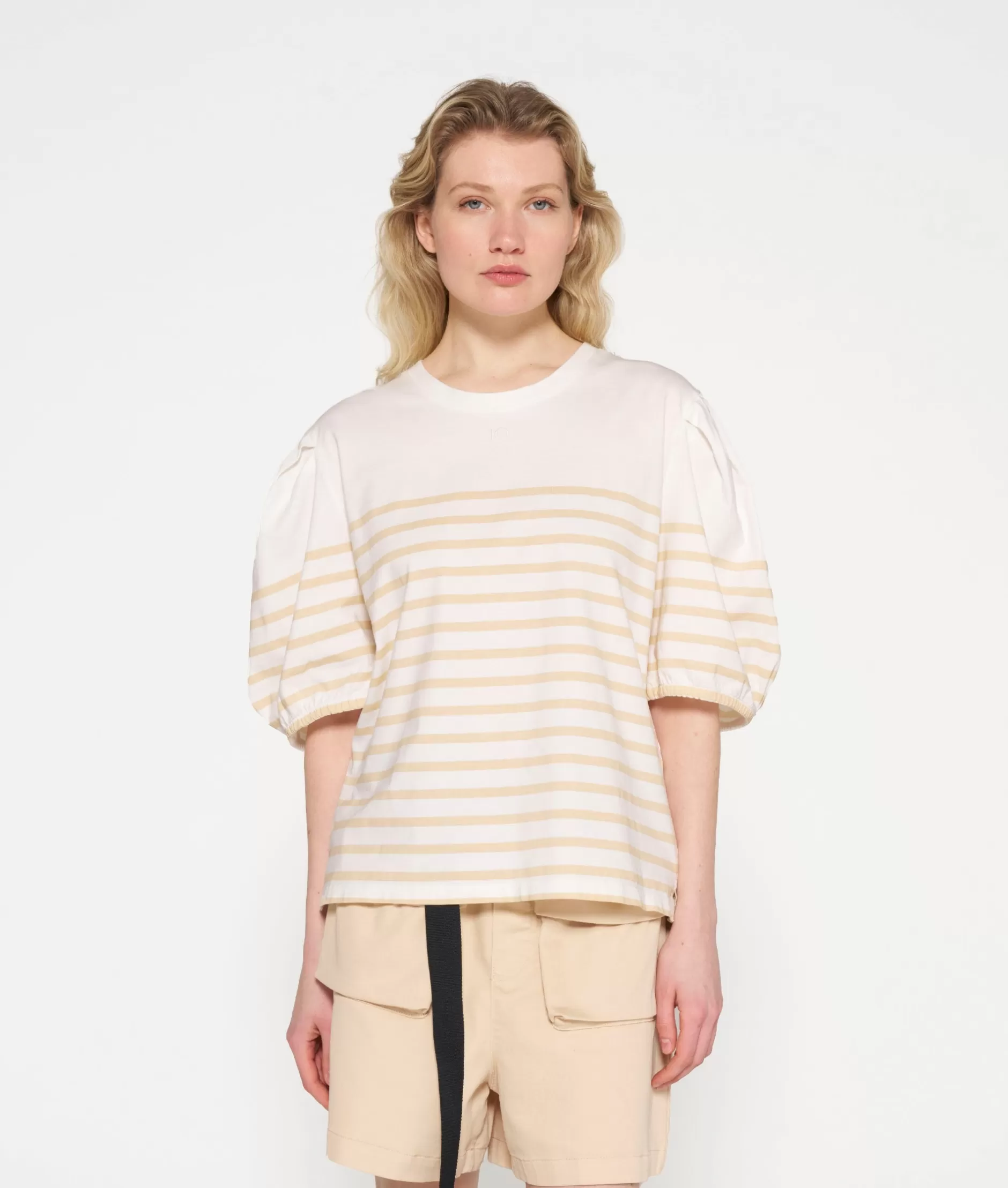 Damen 10DAYS T-Shirts>Balloon Sleeve Tee Stripes