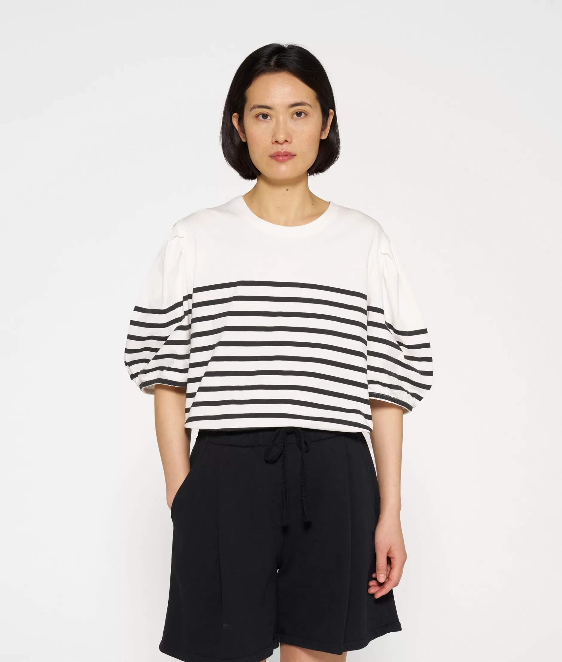 Damen 10DAYS T-Shirts>Balloon Sleeve Tee Stripes