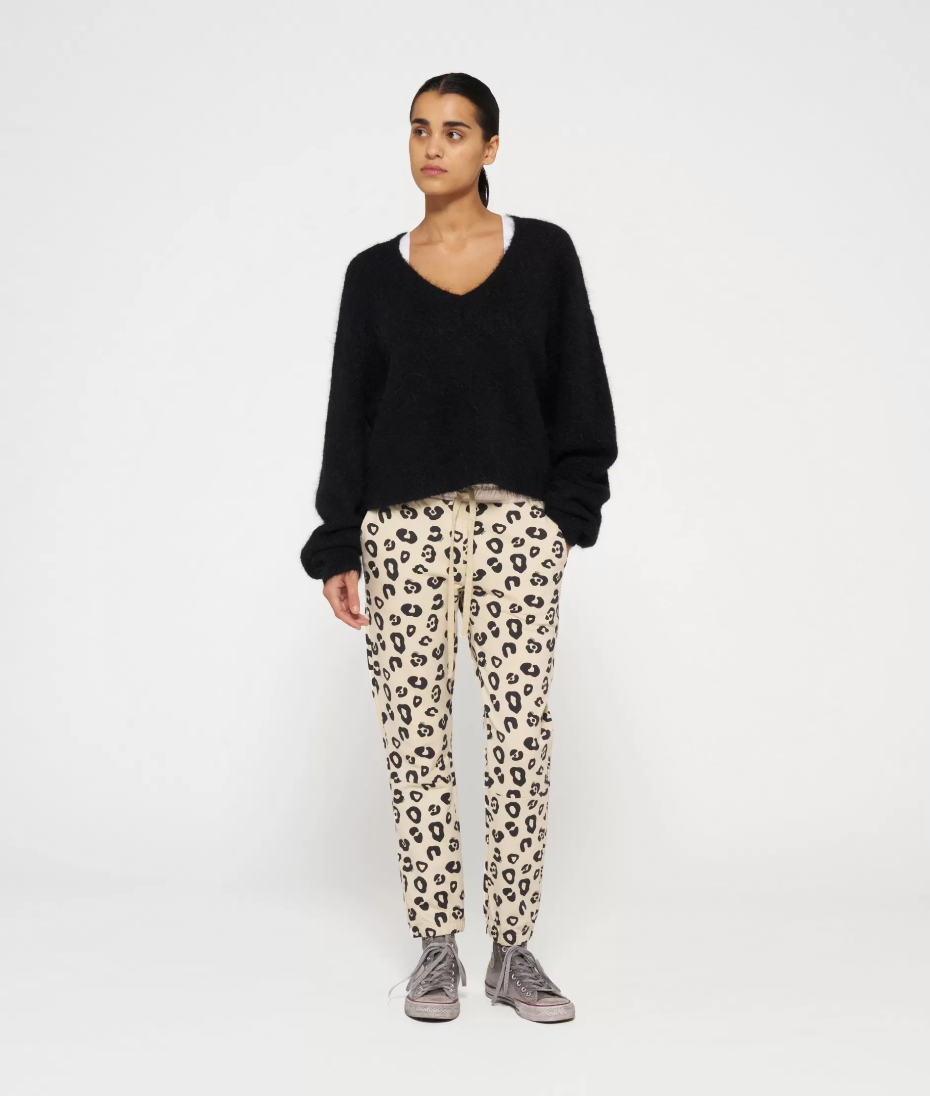 Damen 10DAYS Hosen>Cropped Jogger Leopard