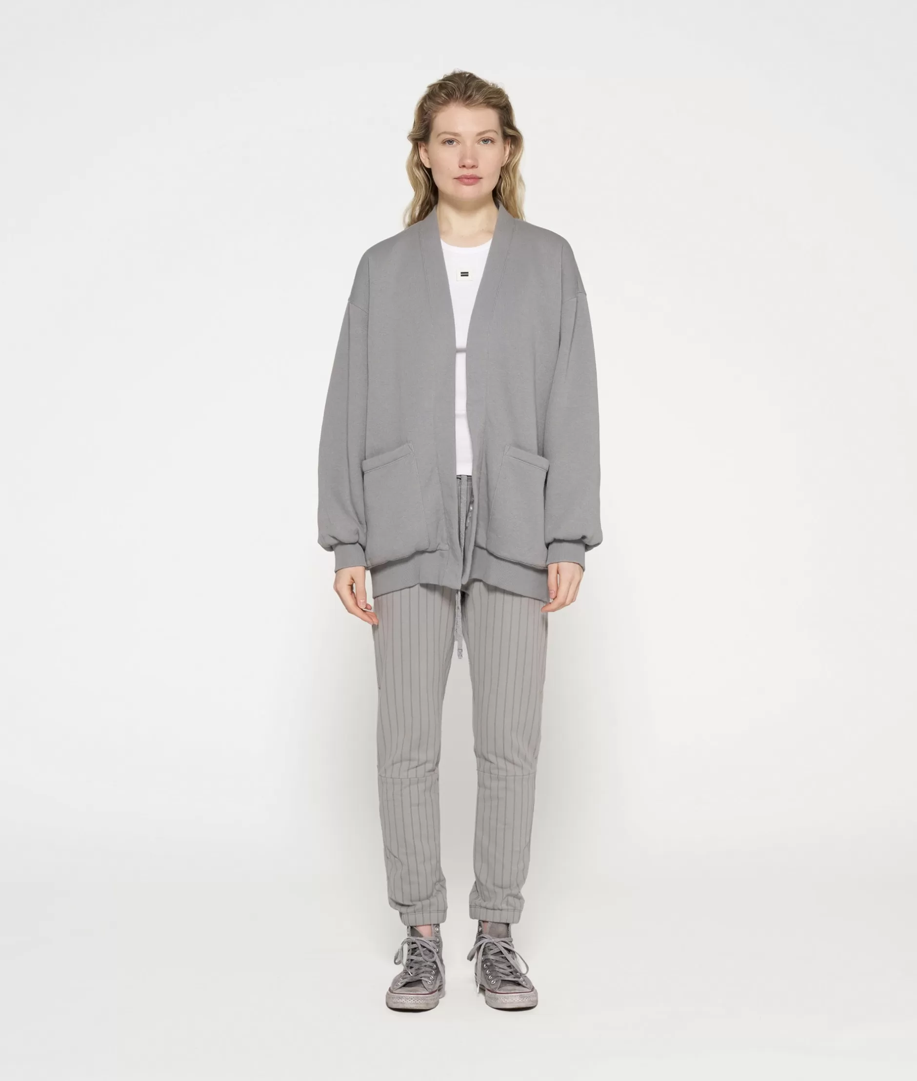 Damen 10DAYS Hosen>Cropped Jogger Pinstripe