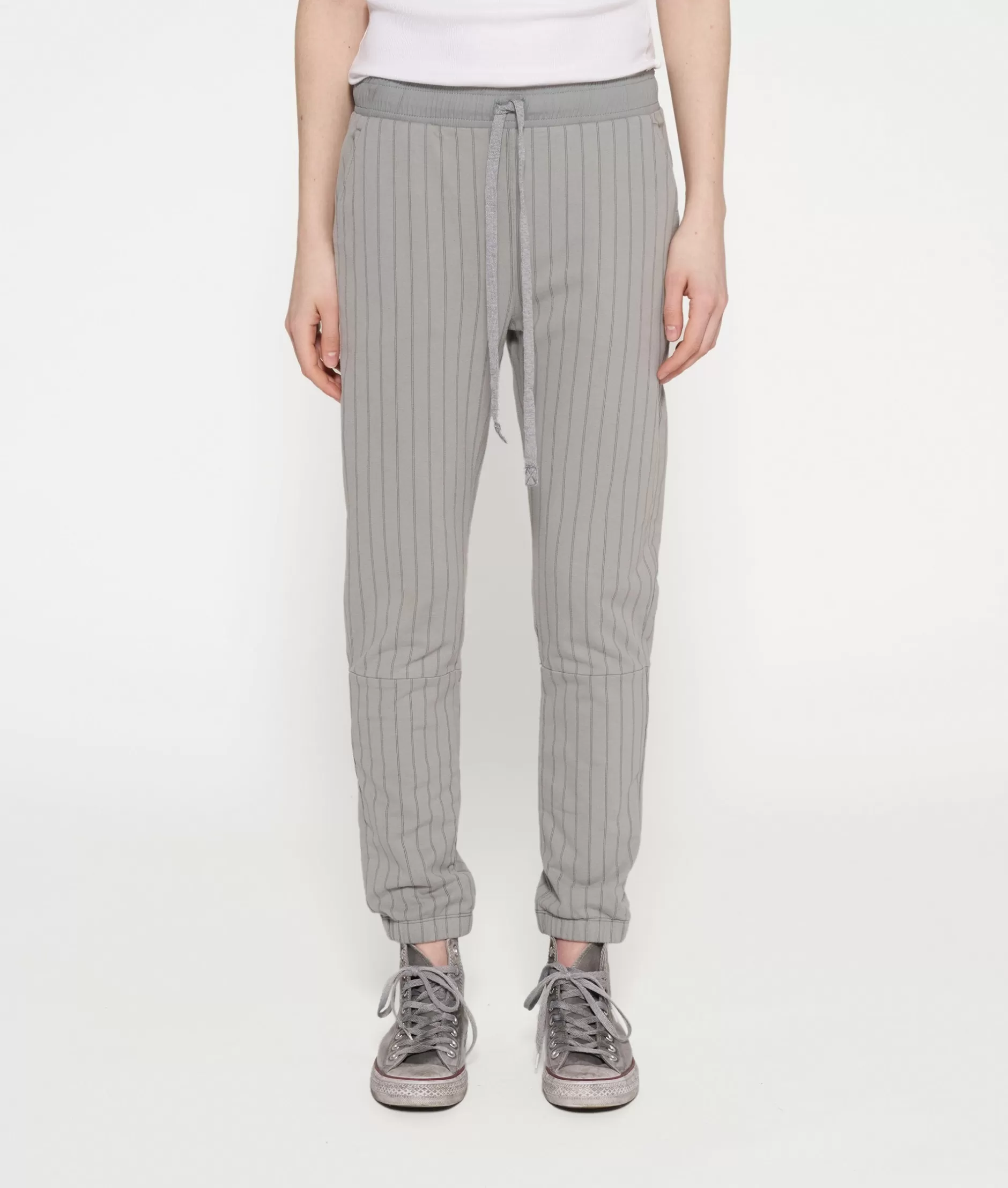 Damen 10DAYS Hosen>Cropped Jogger Pinstripe