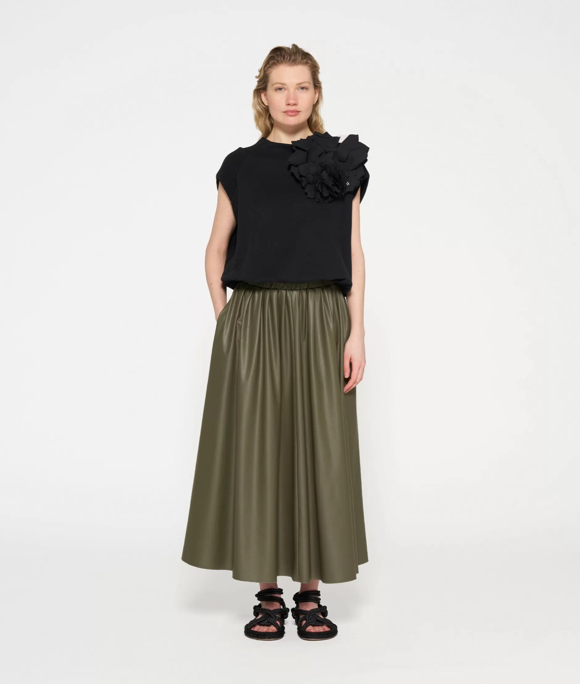 Damen 10DAYS Röcke>Leather Look Pleated Skirt