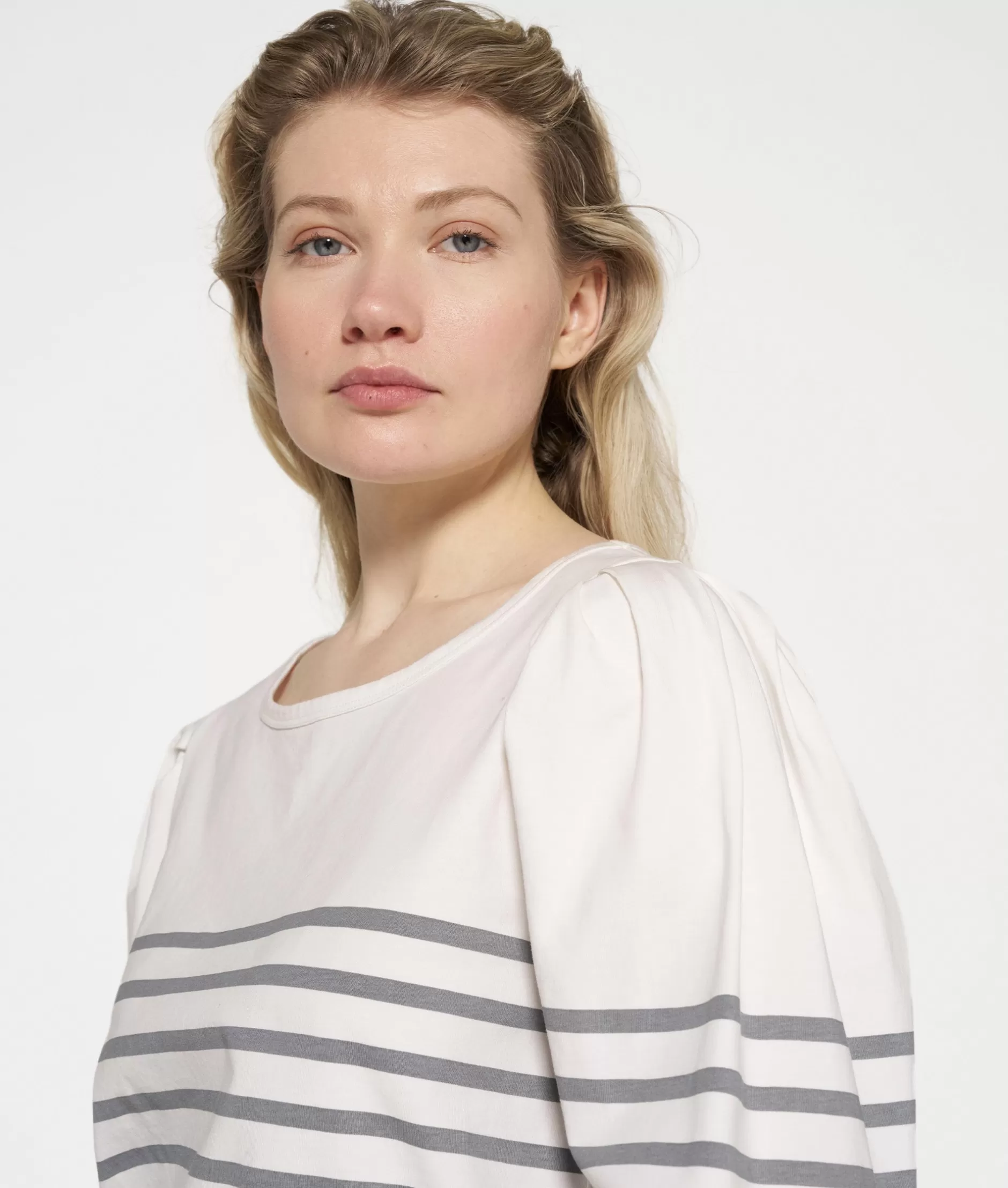 Damen 10DAYS Longsleeves>Puff Long Sleeve Tee Stripes