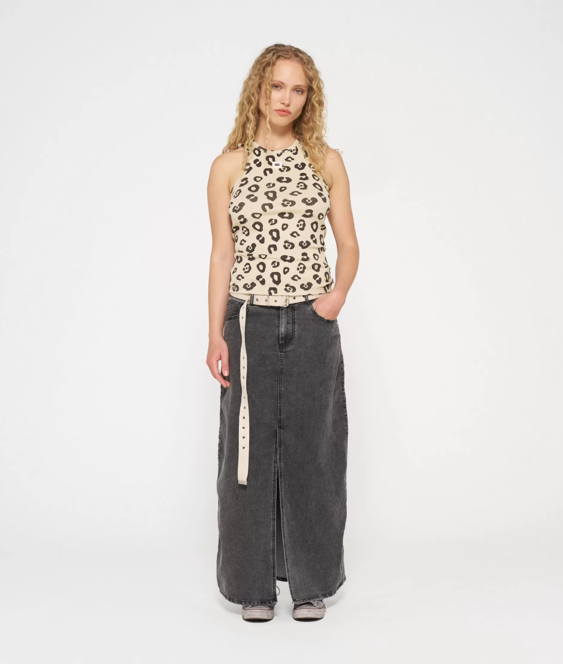 Damen 10DAYS Tops>Tank Top Rib Leopard