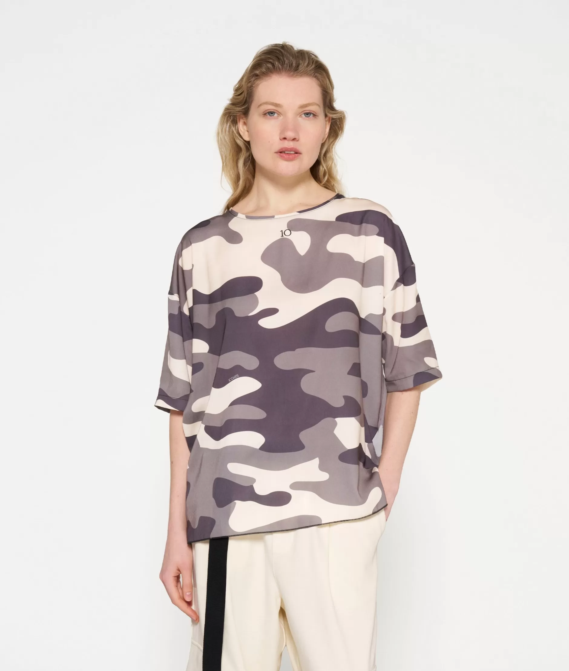 Damen 10DAYS Blusen>Tee Blouse Camo