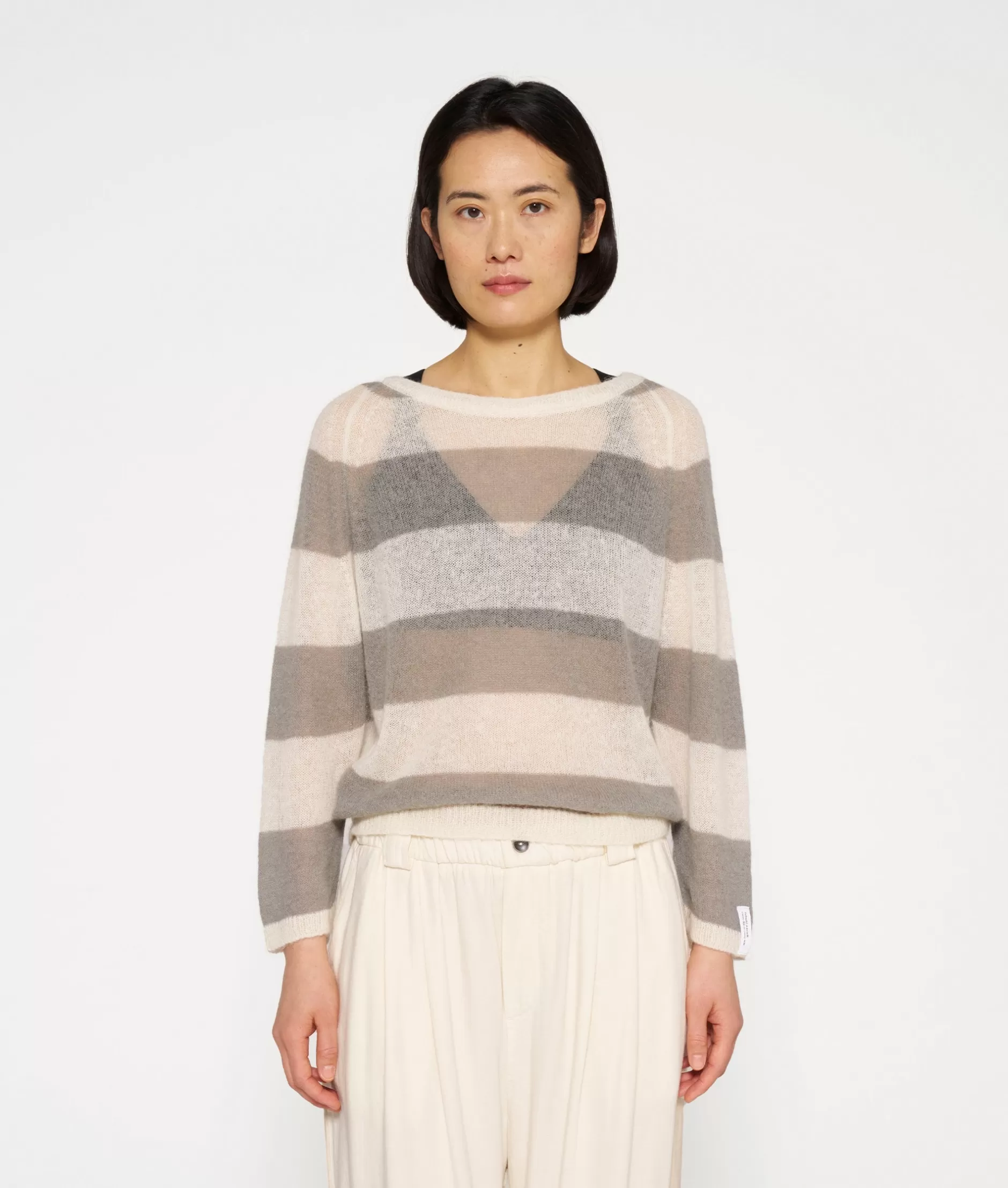 Damen 10DAYS Pullover>Thin Knit Sweater Stripes