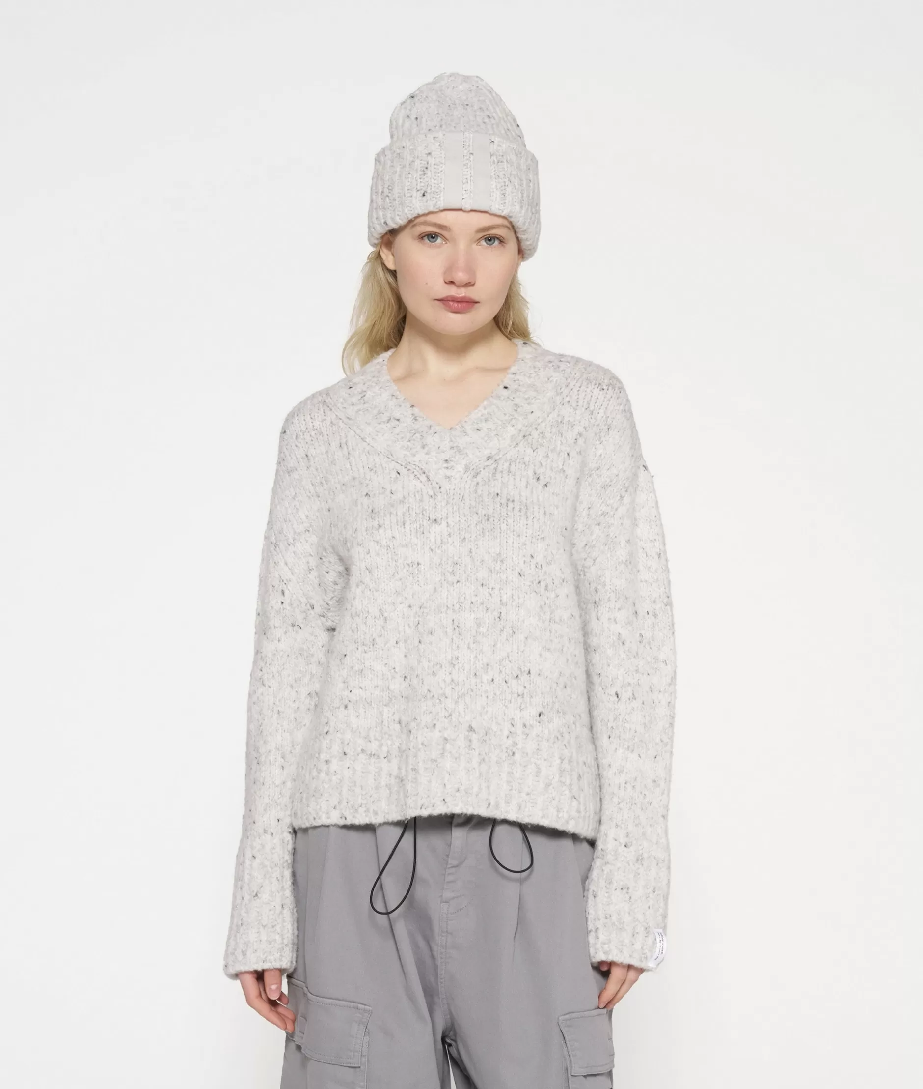 Damen 10DAYS Pullover>V-neck Knit Sweater Melee