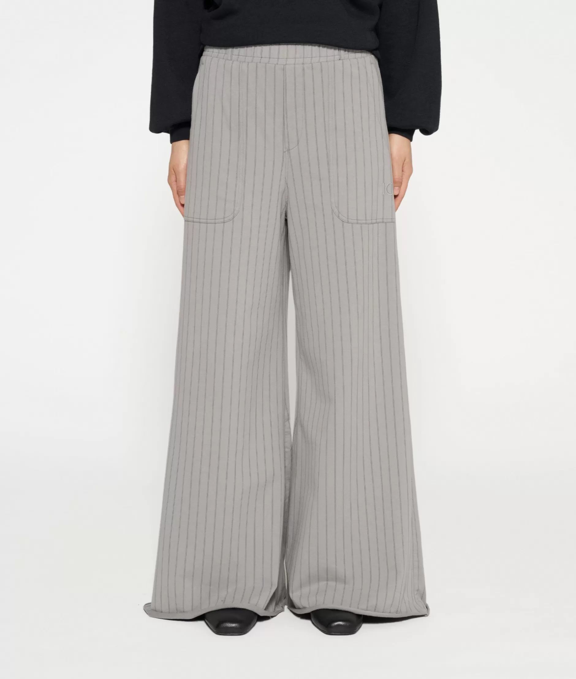 Damen 10DAYS Hosen>Wide Jogger Pinstripe