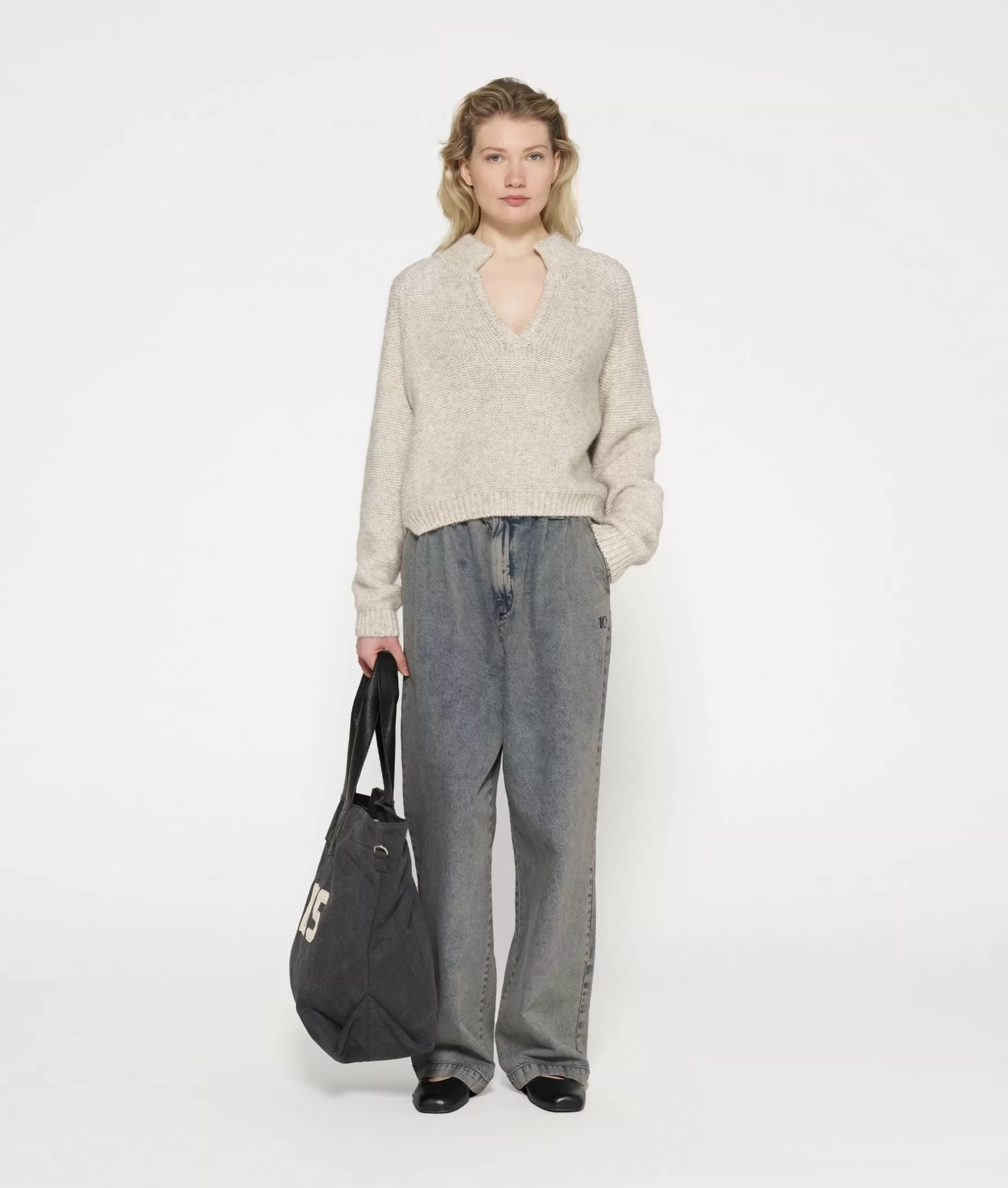 Damen 10DAYS Hosen>Wide Pants Flowy Denim