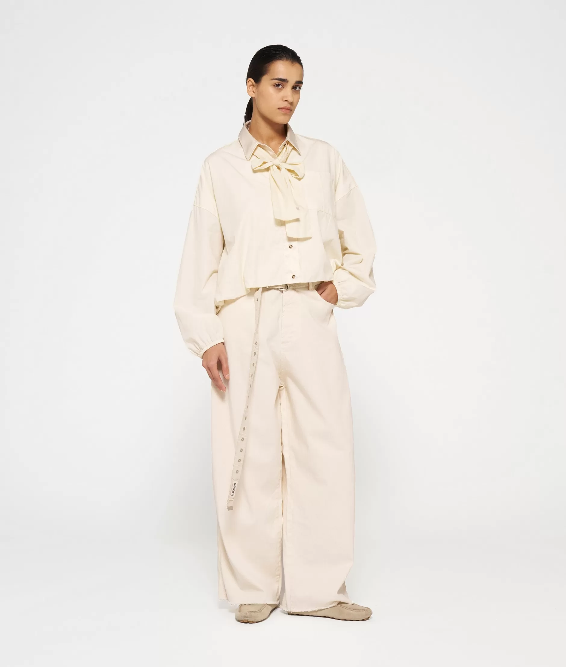 Damen 10DAYS Hosen>Wide Twill Pants