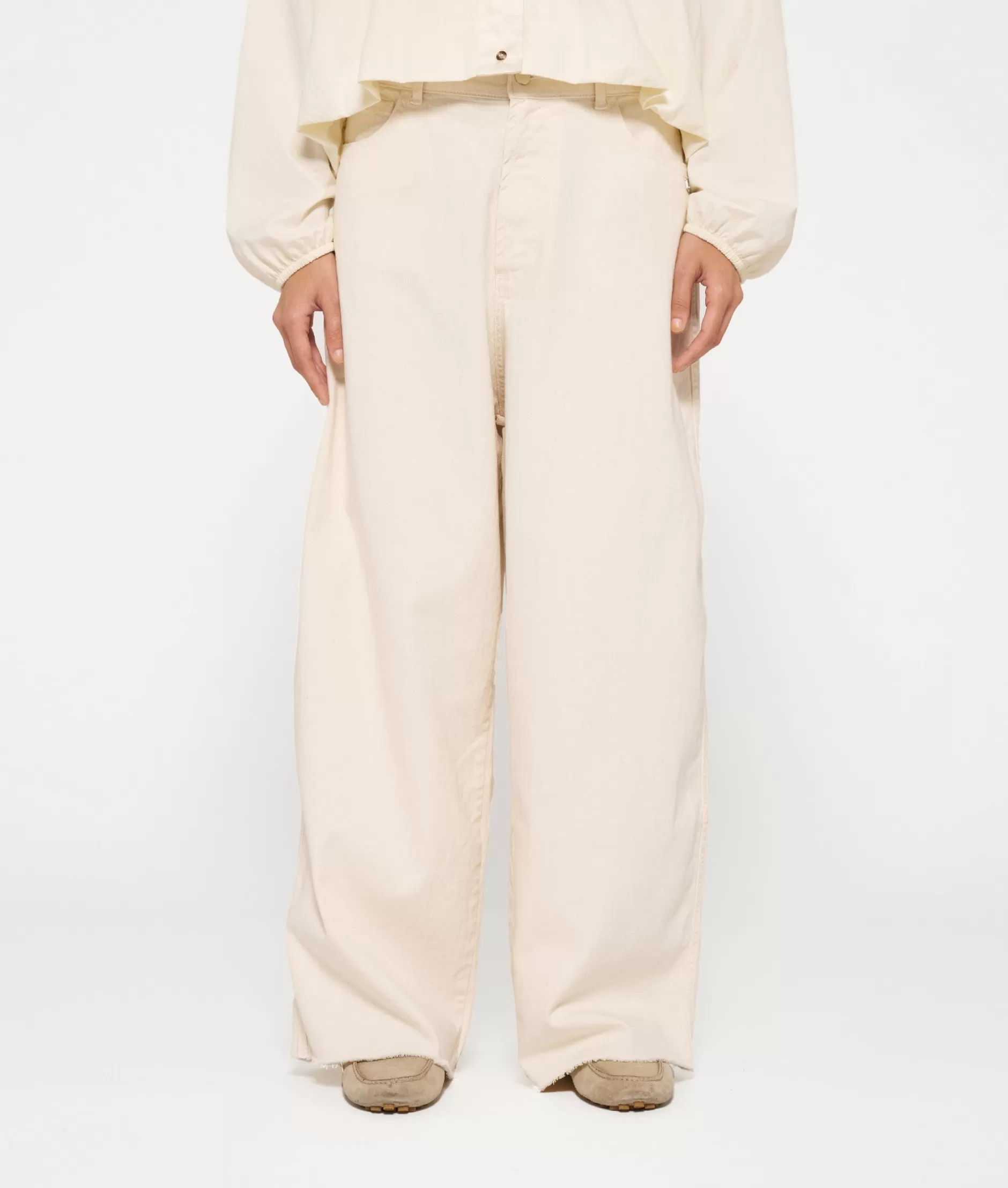 Damen 10DAYS Hosen>Wide Twill Pants