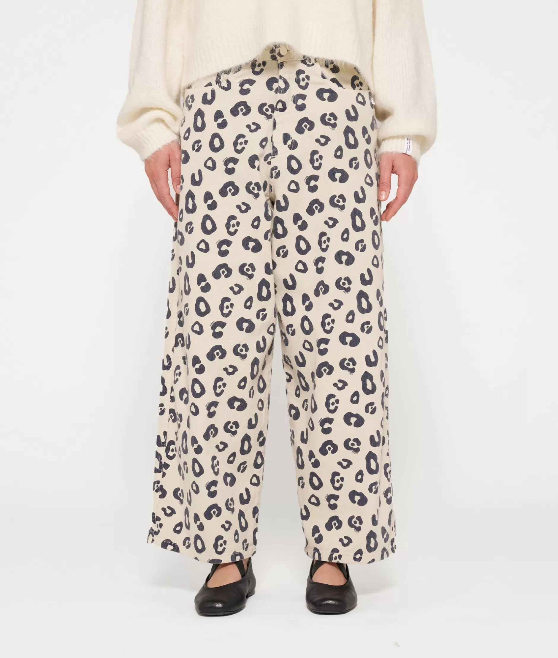 Damen 10DAYS Hosen>Wide Twill Pants Leopard